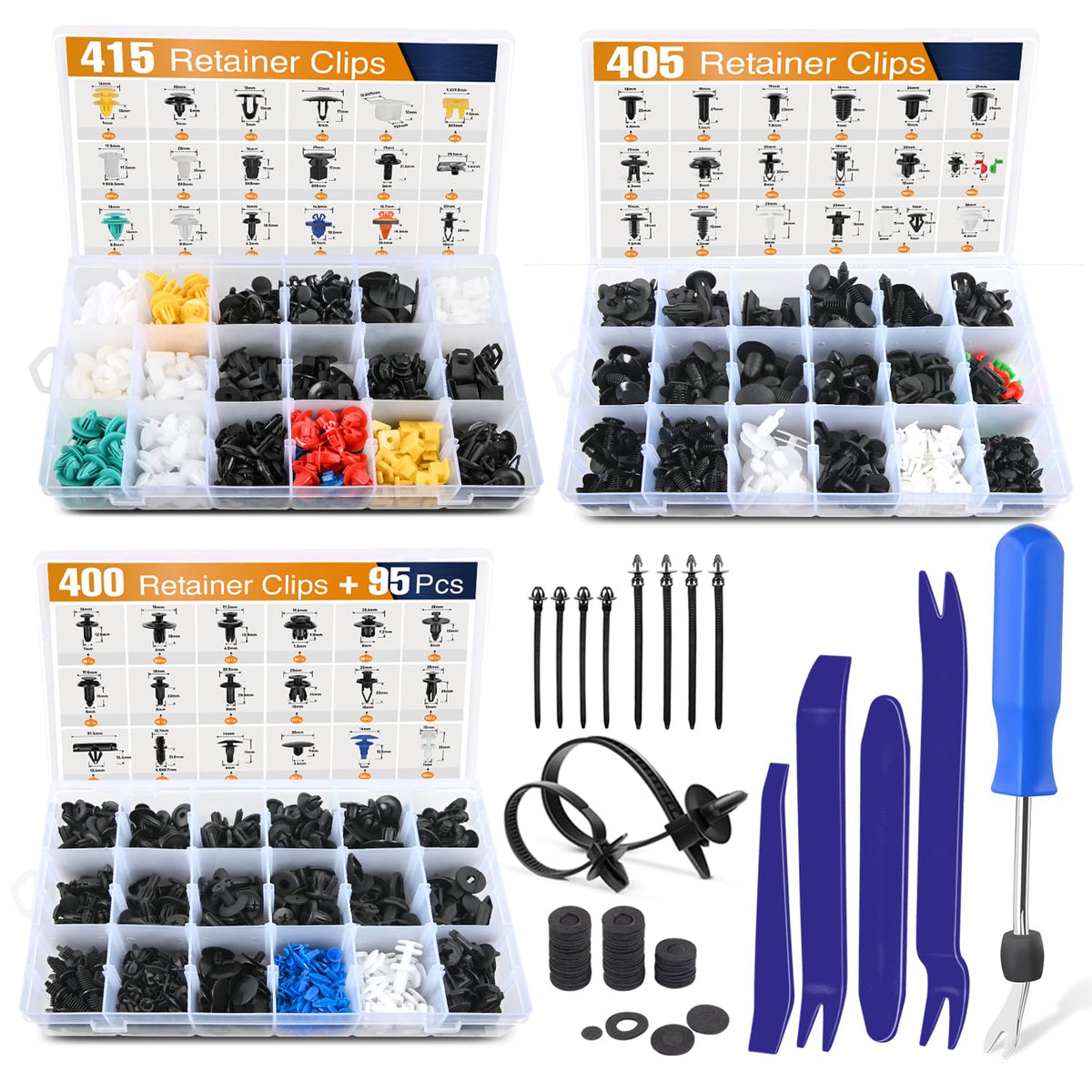 GOOACC 1315PCS retainer clips kit with 56 sizes for versatile automotive repairs.