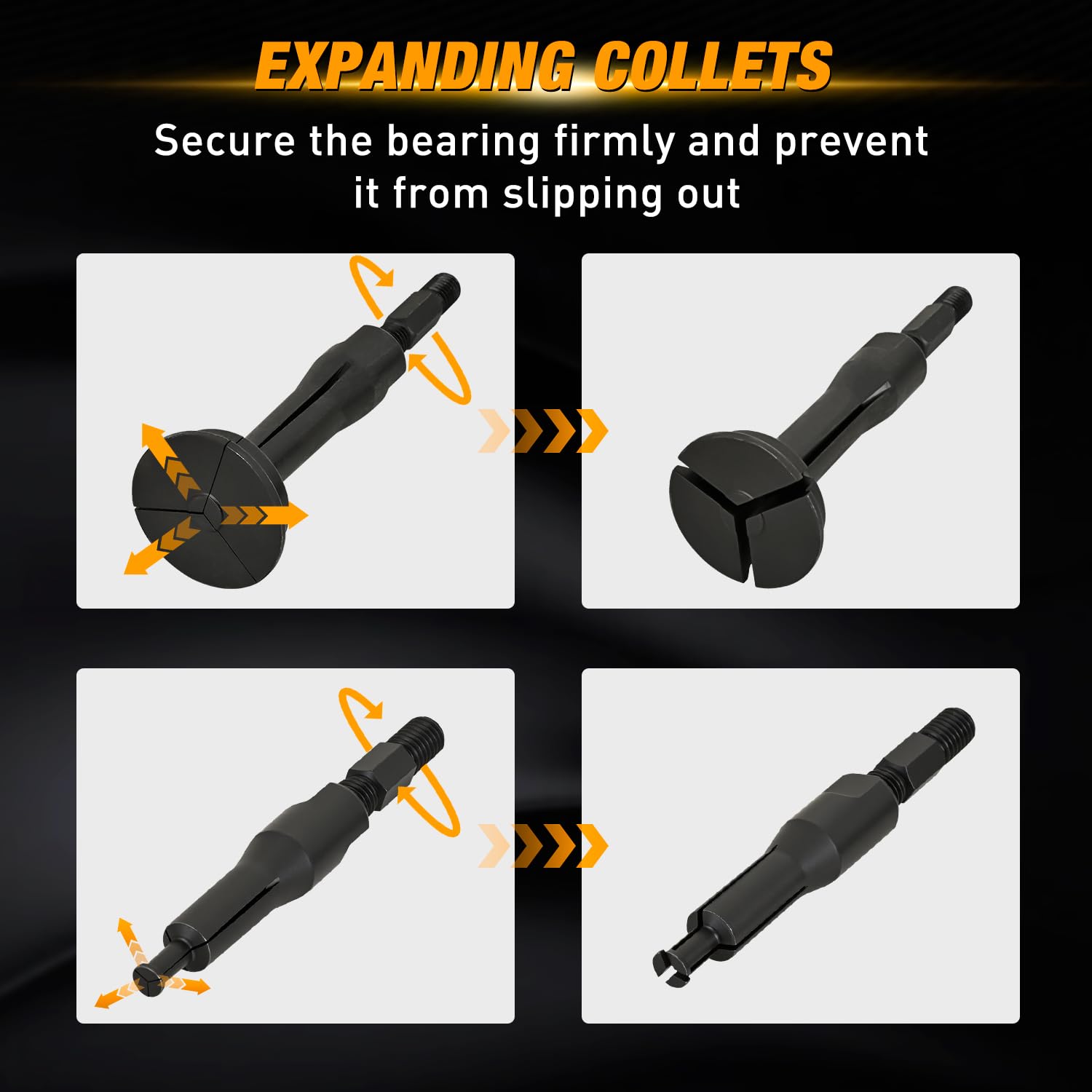 GOOACC 10-17mm collets ensure secure grip on mid-size bearings