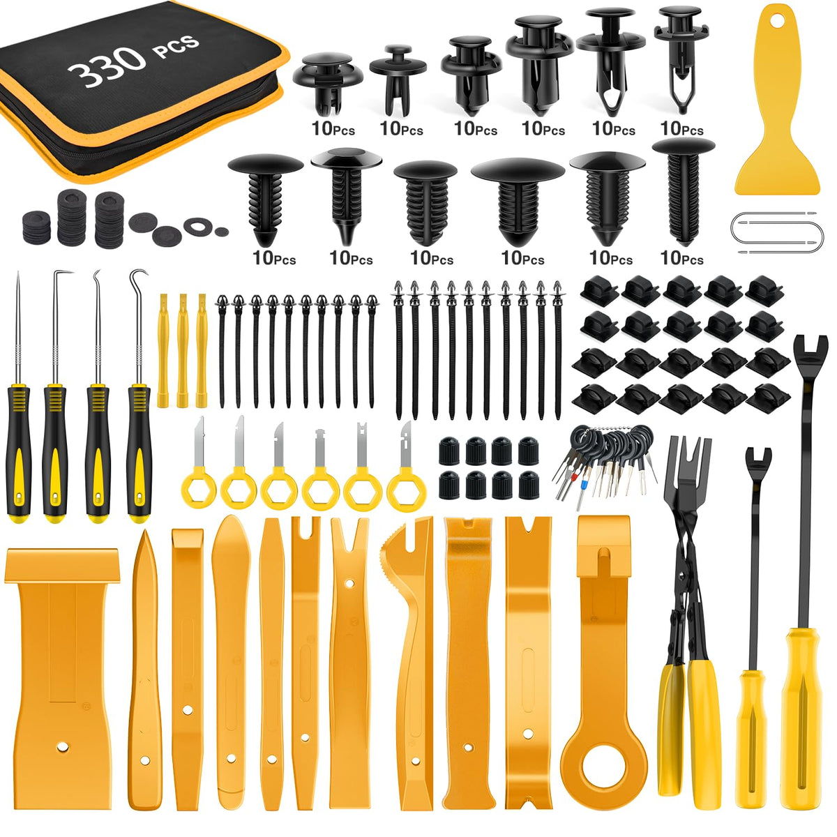 GOOACC 330Pcs trim removal kit with versatile tools for car panel upgrades