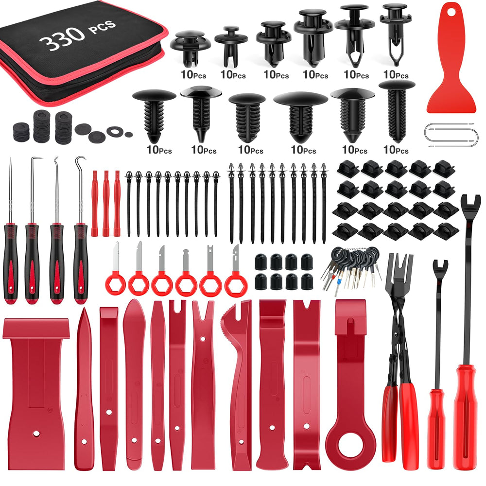 GOOACC 330Pcs trim removal tool kit for auto panels and fasteners