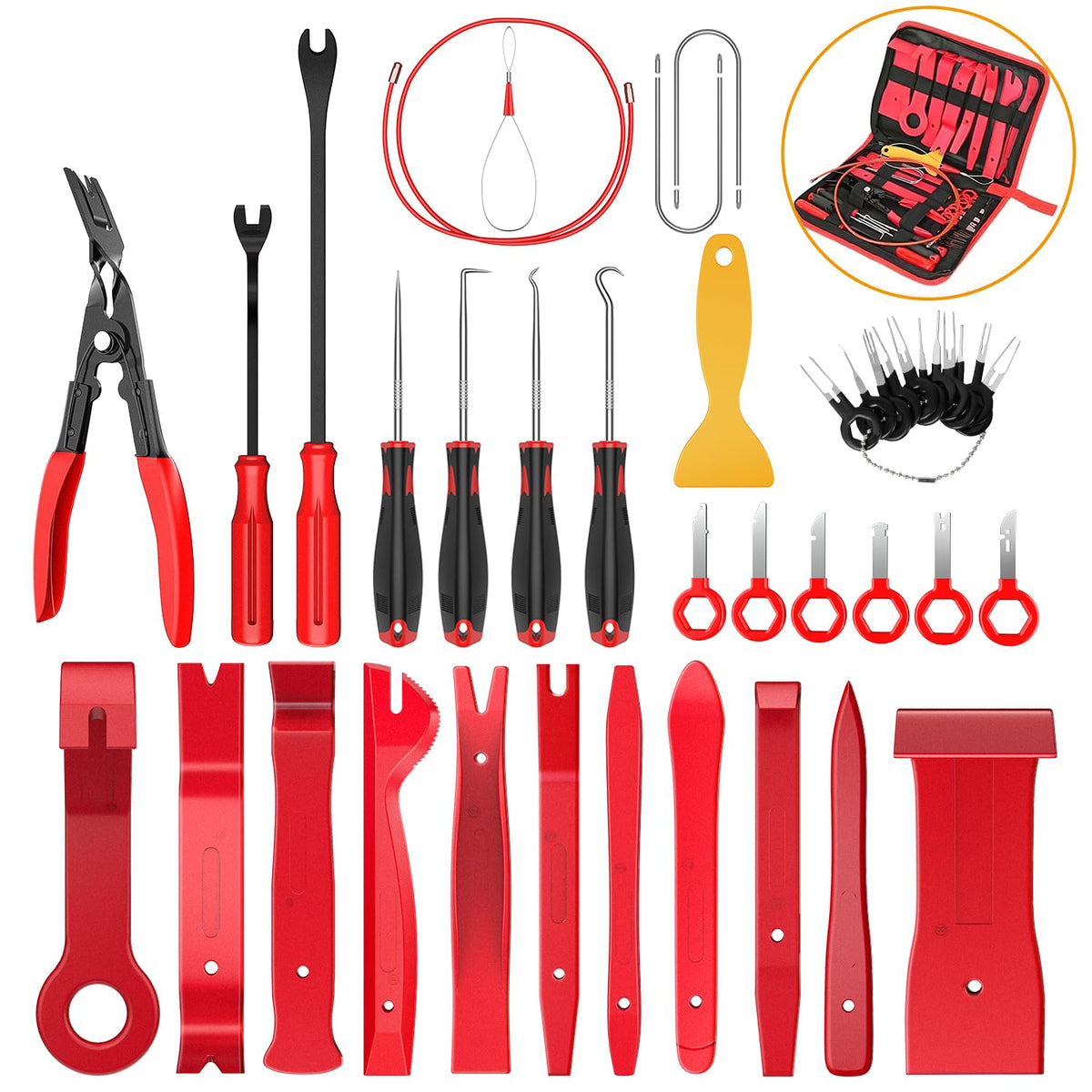 GOOACC 40-piece trim removal tools set for automotive interiors, surface-safe and versatile.