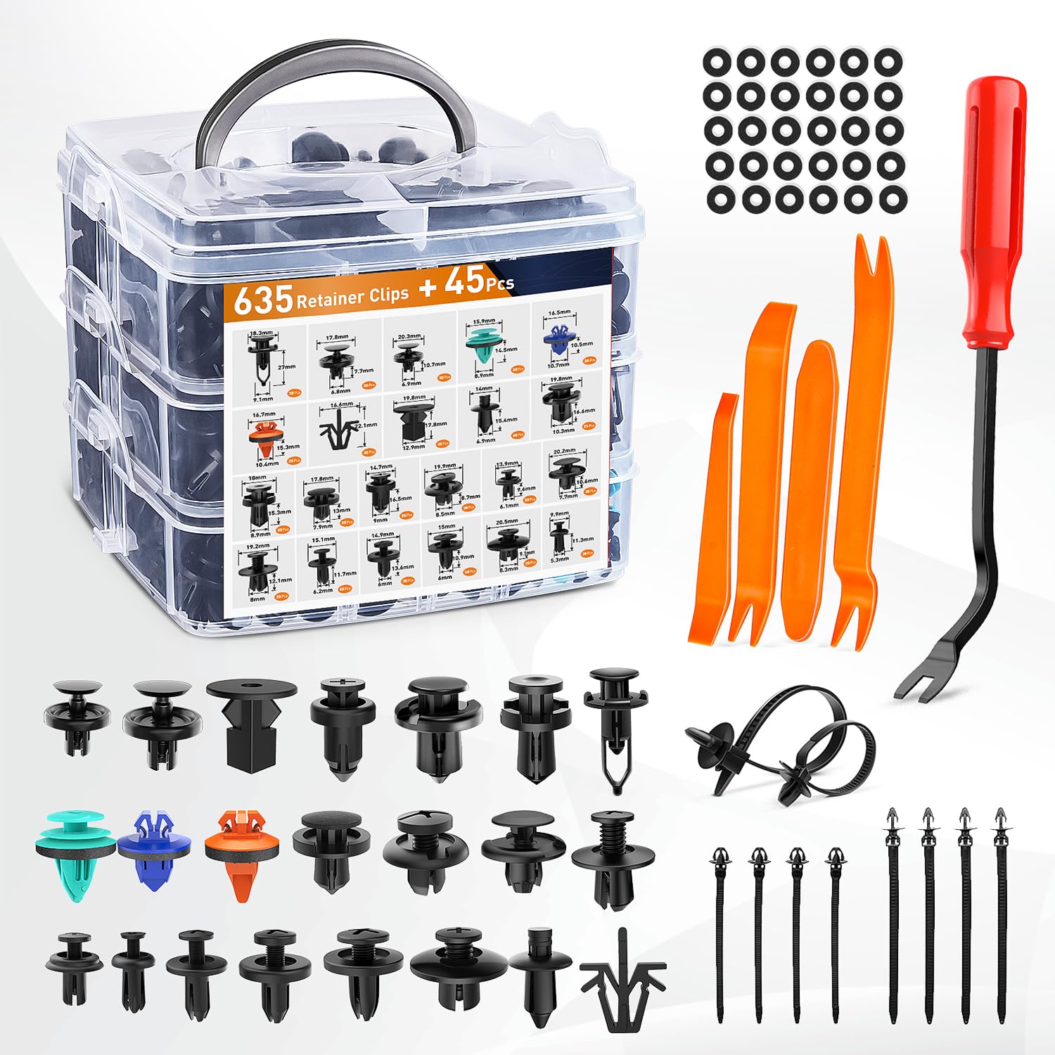 GOOACC 680Pcs car push retainer clips for universal fit and easy replacements.