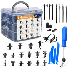 GOOACC 855Pcs car push retainers for bumper repair and secure trim panels.