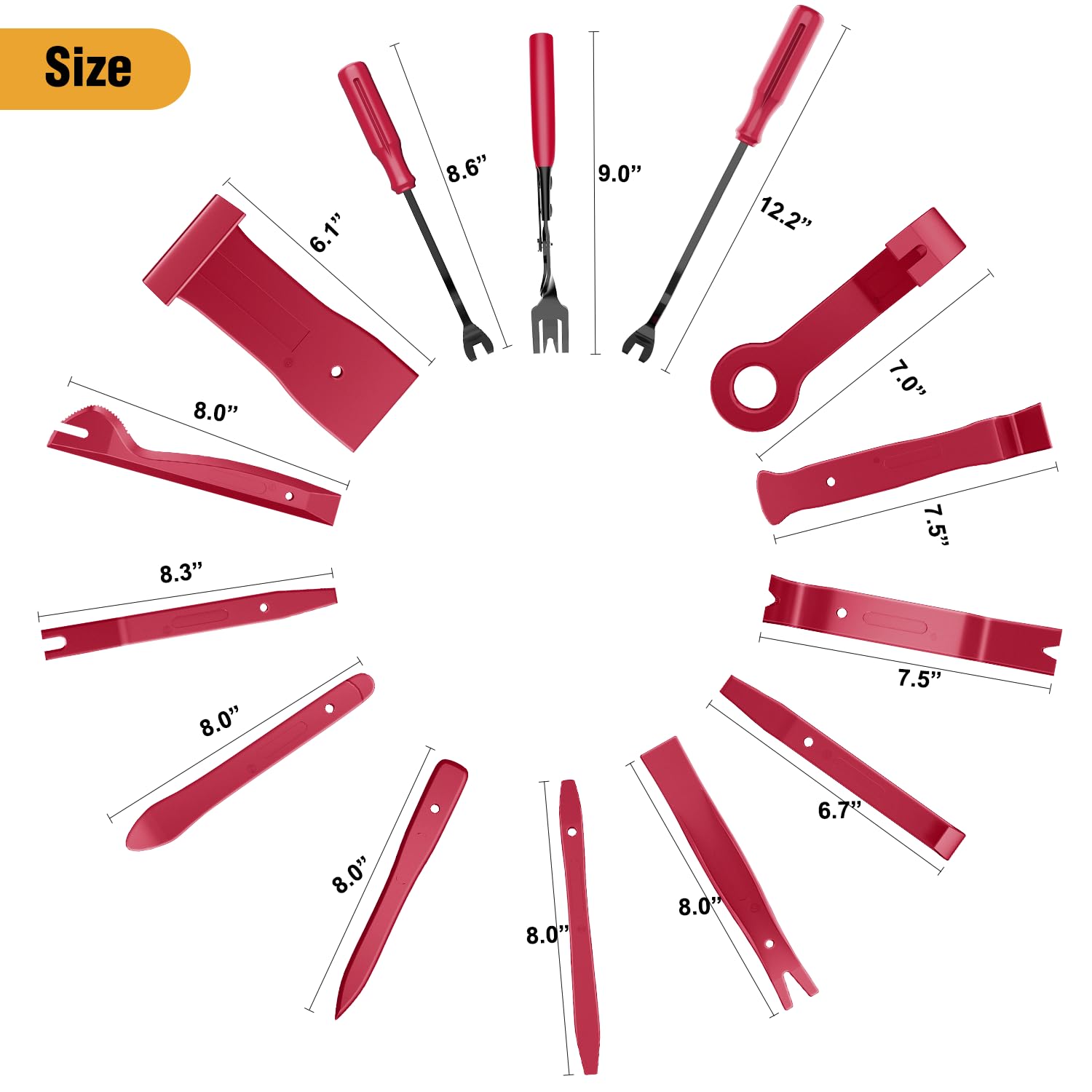 GOOACC car panel removal tools in red, ideal for door panels