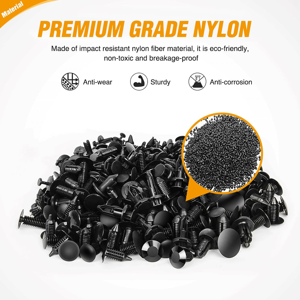 GOOACC durable plastic rivets resist cracking during rough road use.