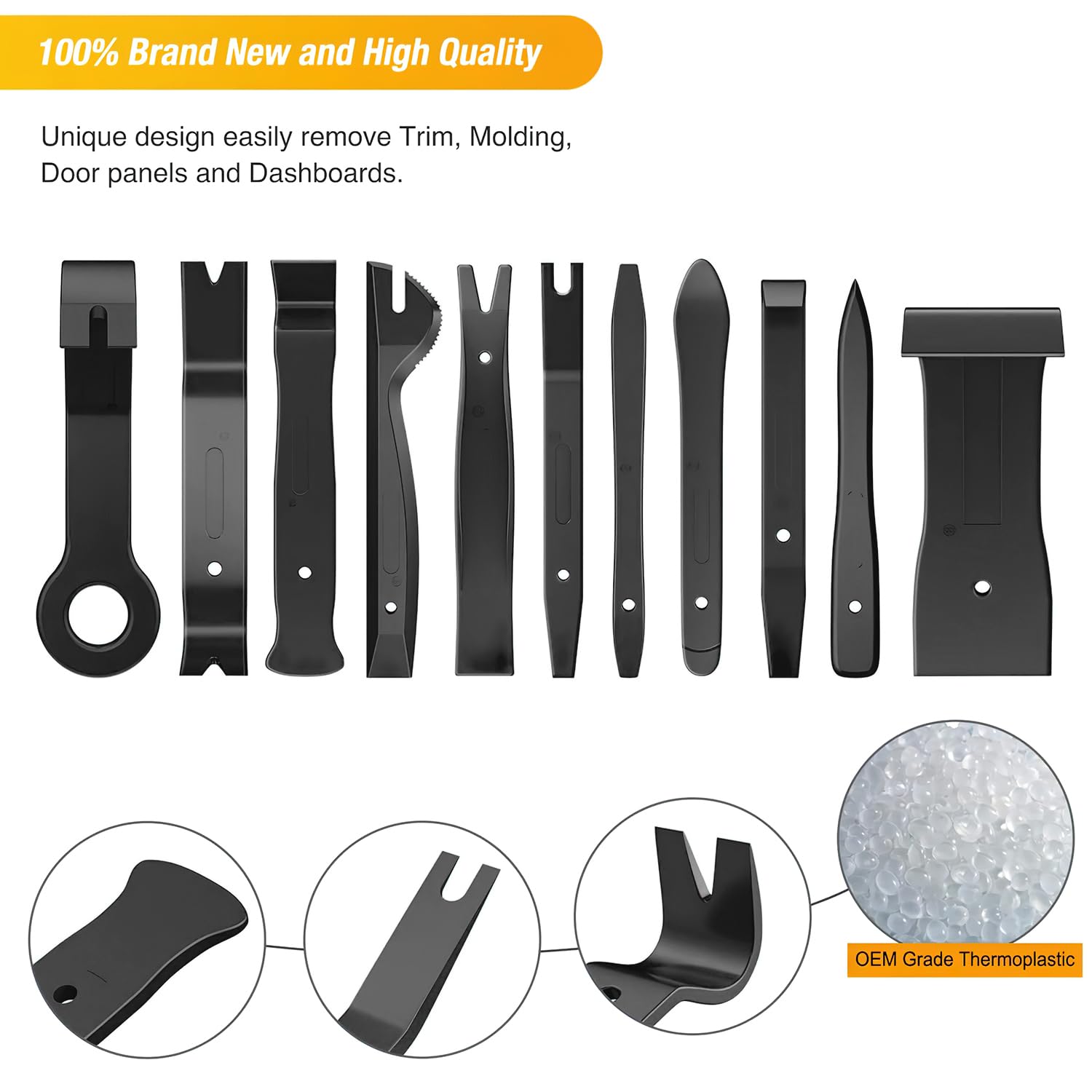 GOOACC impact-resistant nylon tools protect car paint during modifications.