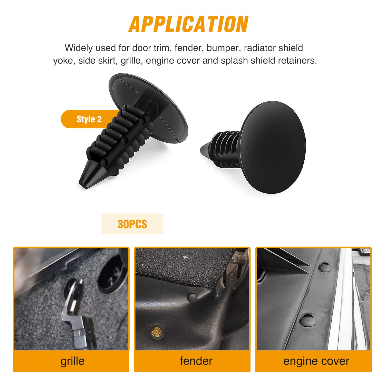 GOOACC push-type retainers pack for quick panel retention