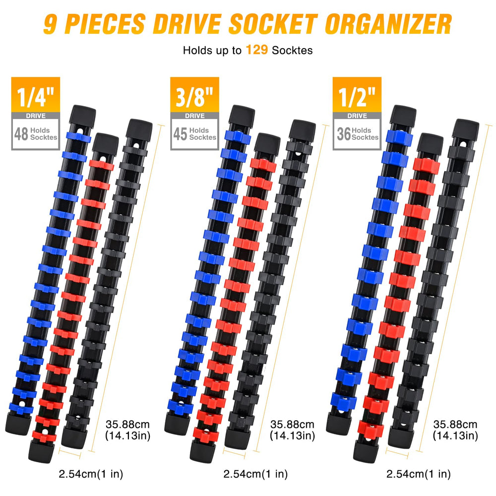 GOOACC socket rail red cap close-up highlighting secure, removable caps for easy reconfiguration