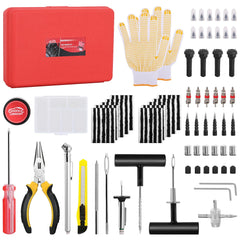 GOOACC Tire Repair Kit 106pcs contents shown for quick roadside fixes