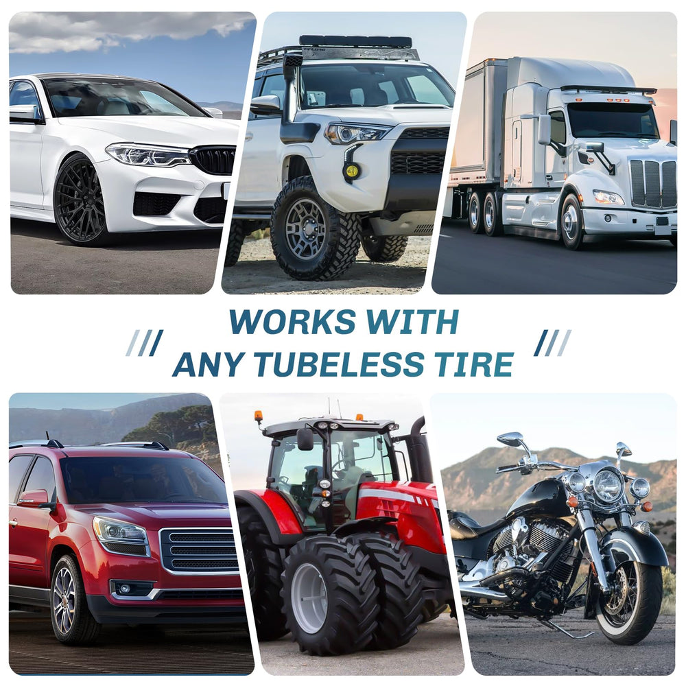 Suitable for tubeless tires on cars, motorcycles, ATVs, and more