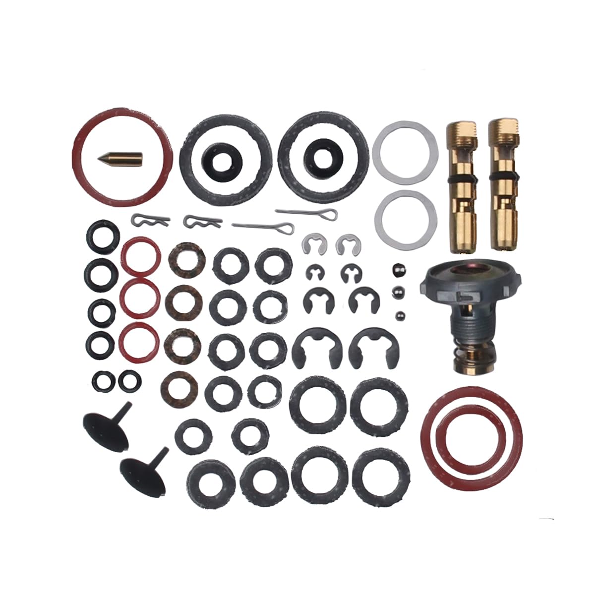 Goodbest rebuild kit components laid out for Holley 4160, enabling precise rebuild and sealing.