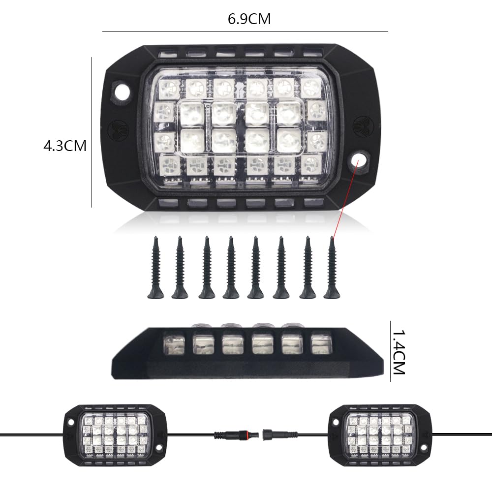 Goodream golf cart rock lights add ambient lighting for late-evening rides.