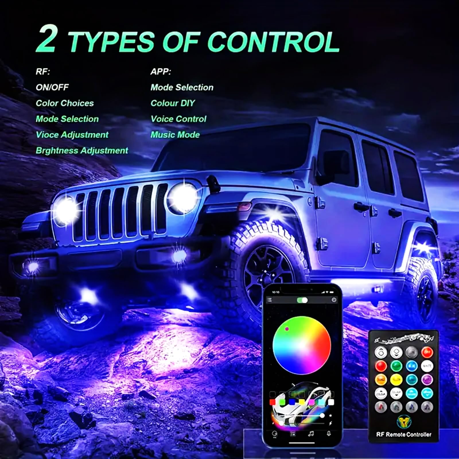 Goodream rock lights provide wide 180-degree illumination for broad ground coverage.