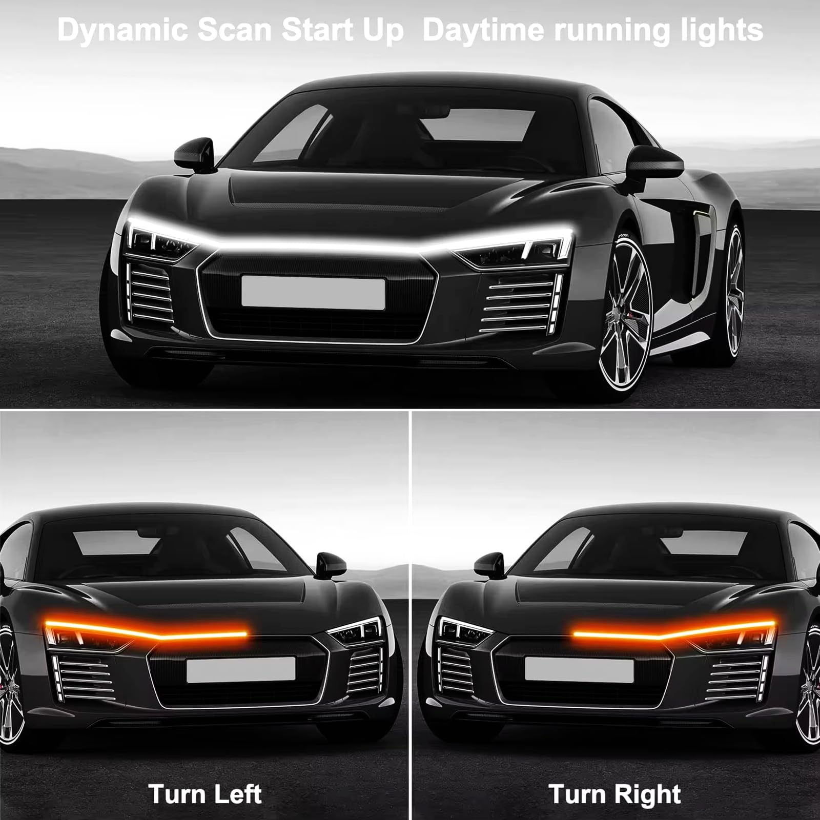 Goodream hood light with turn signals adds amber indicators for safer signaling.