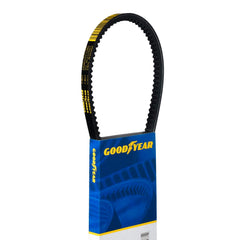 Goodyear 15435 cogged V-belt in black shows durable construction for long life.