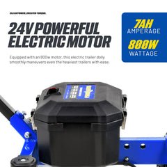 Goodyear electric dolly ball hitch attachment shows quick secure mounting.
