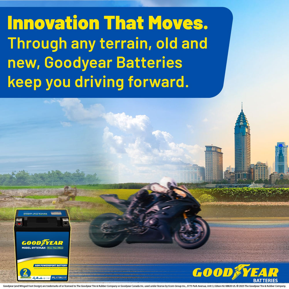 Goodyear GYTX14AH two-year warranty reinforces confidence and reliability.