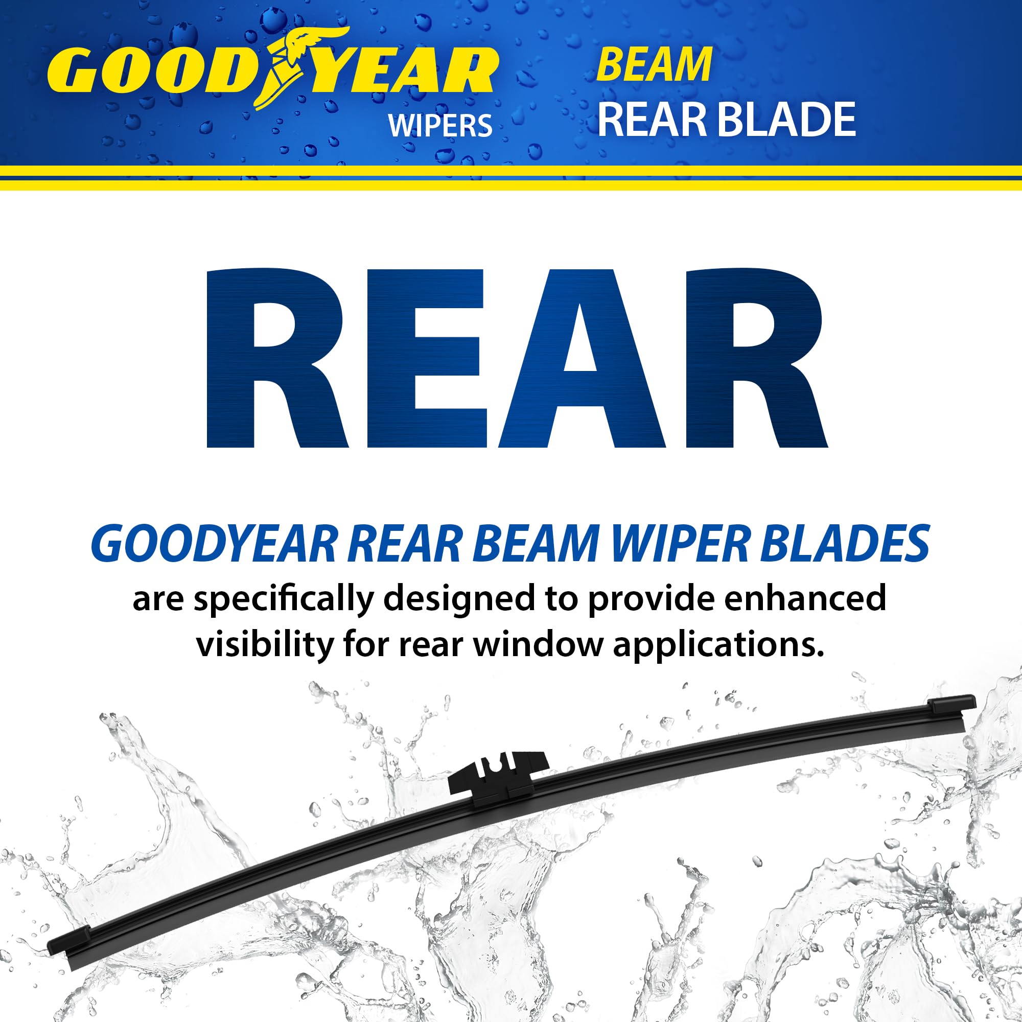 Goodyear precision-cut wiping element ensuring smooth rain visibility