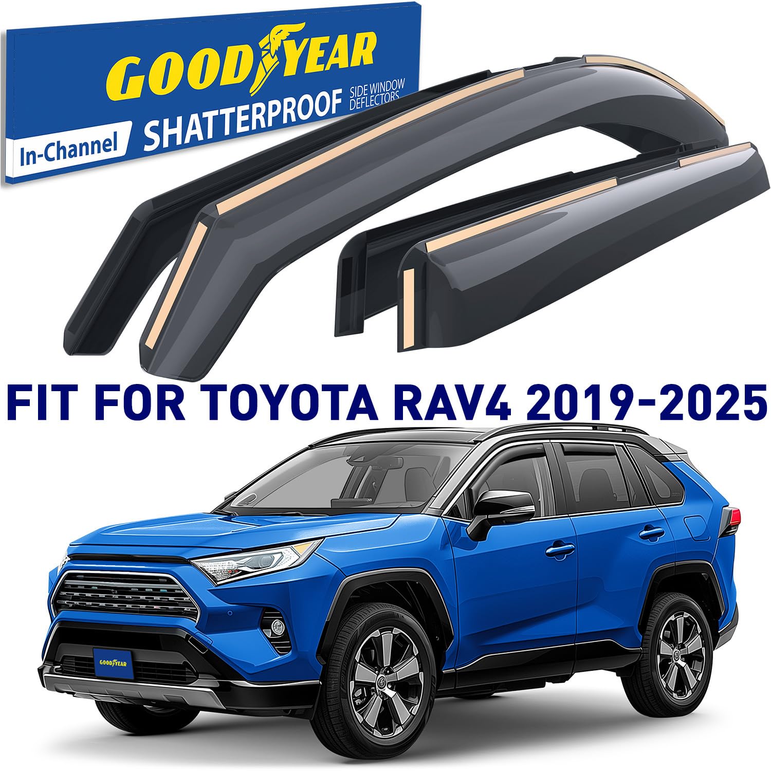 Goodyear Rav4 front-right deflector protects rain