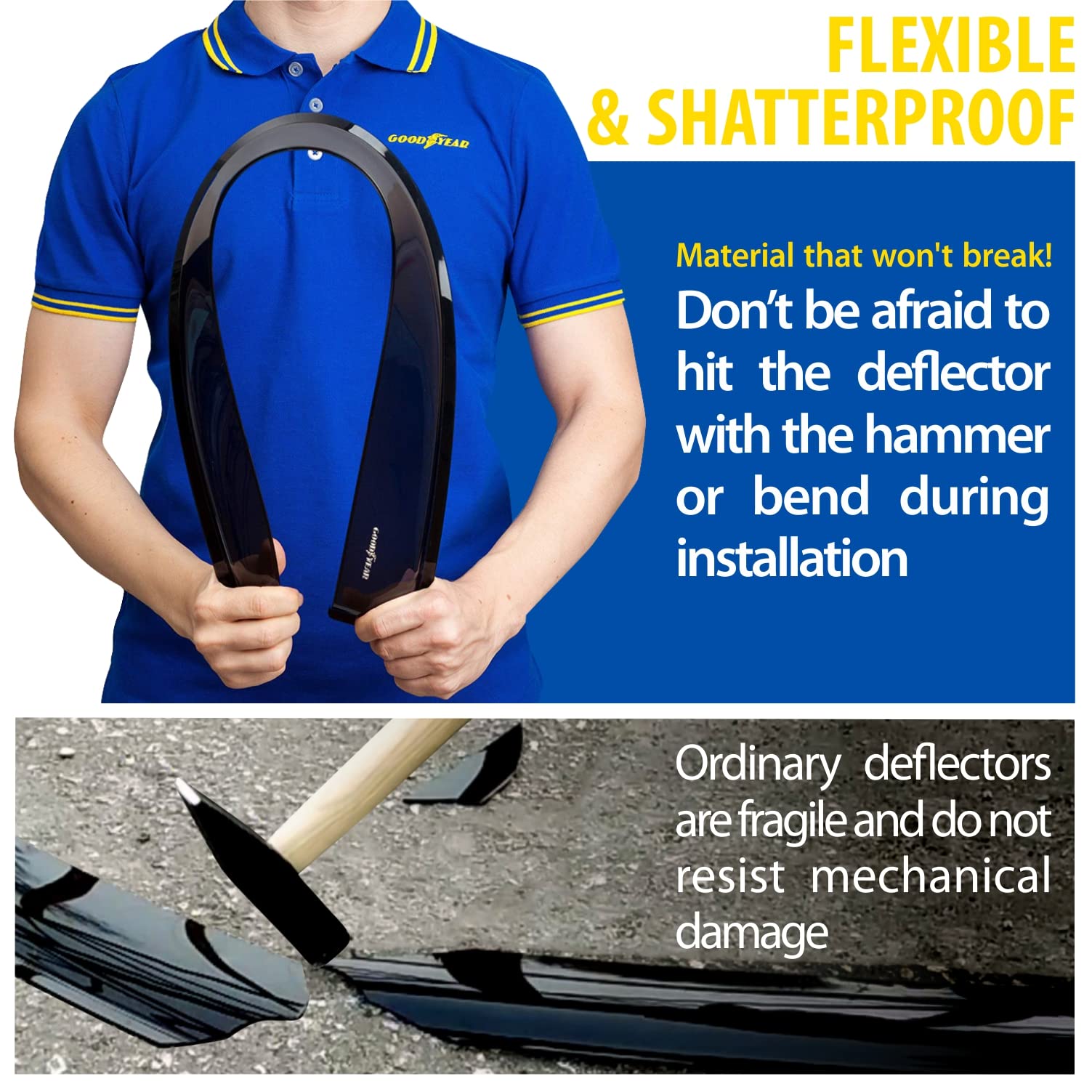 Goodyear Rav4 rear-right deflector helps keep interior dry