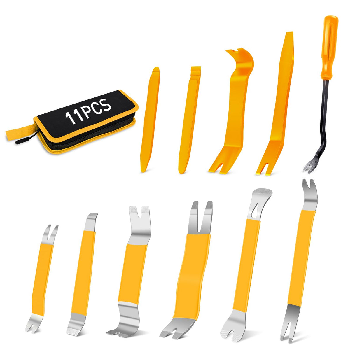 GOOACC 11-piece trim removal kit with metal and nylon tools for quick interior panel access.