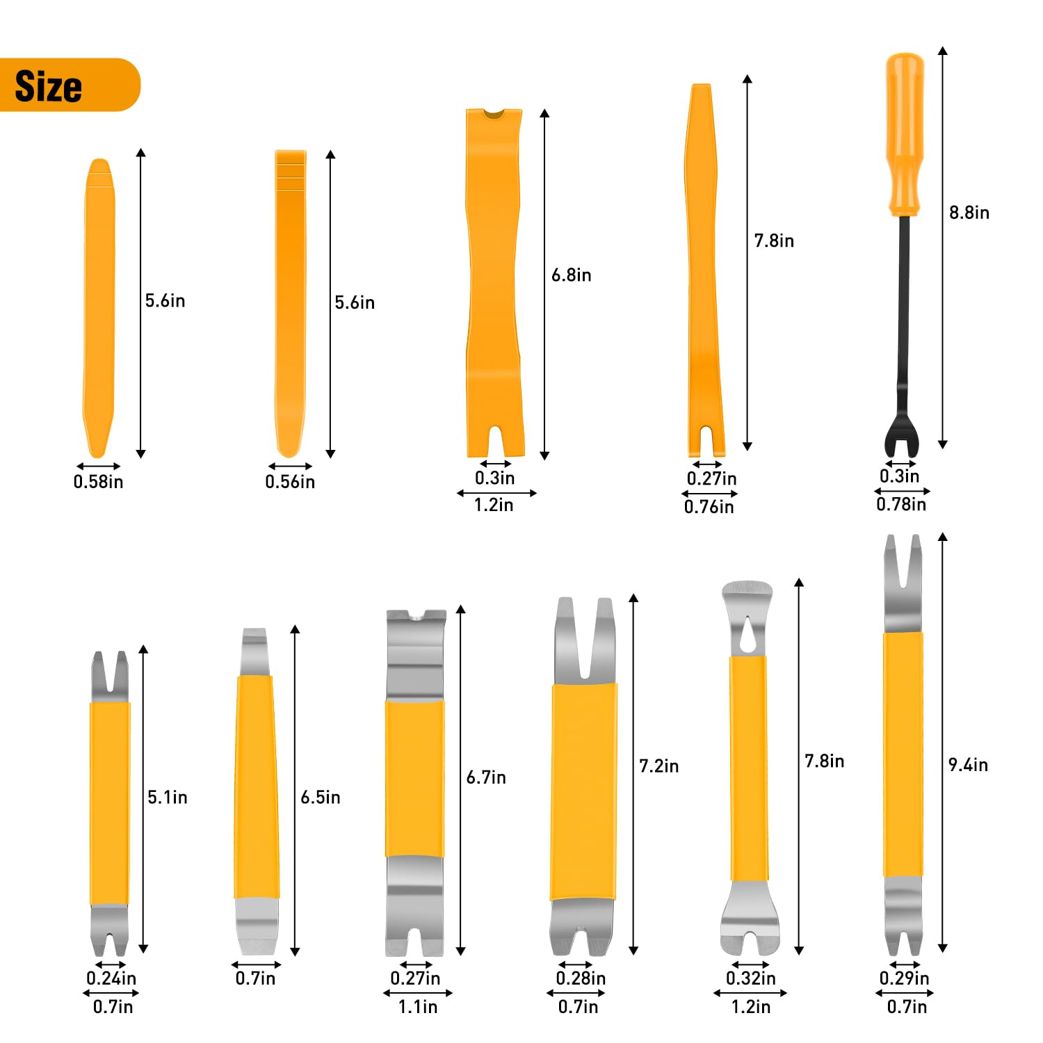 GOOACC nylon pry tools reduce scratches on delicate surfaces during removal.
