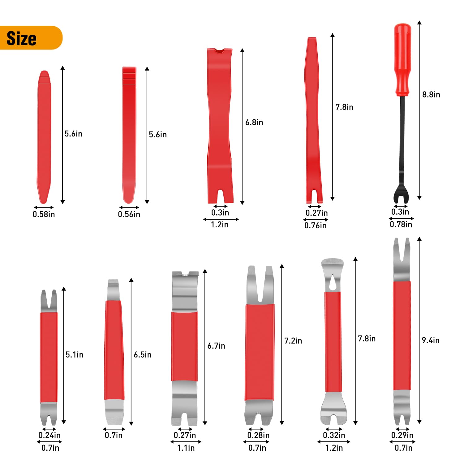 GOOACC nylon trim tools prevent scratches on dashboard surfaces.
