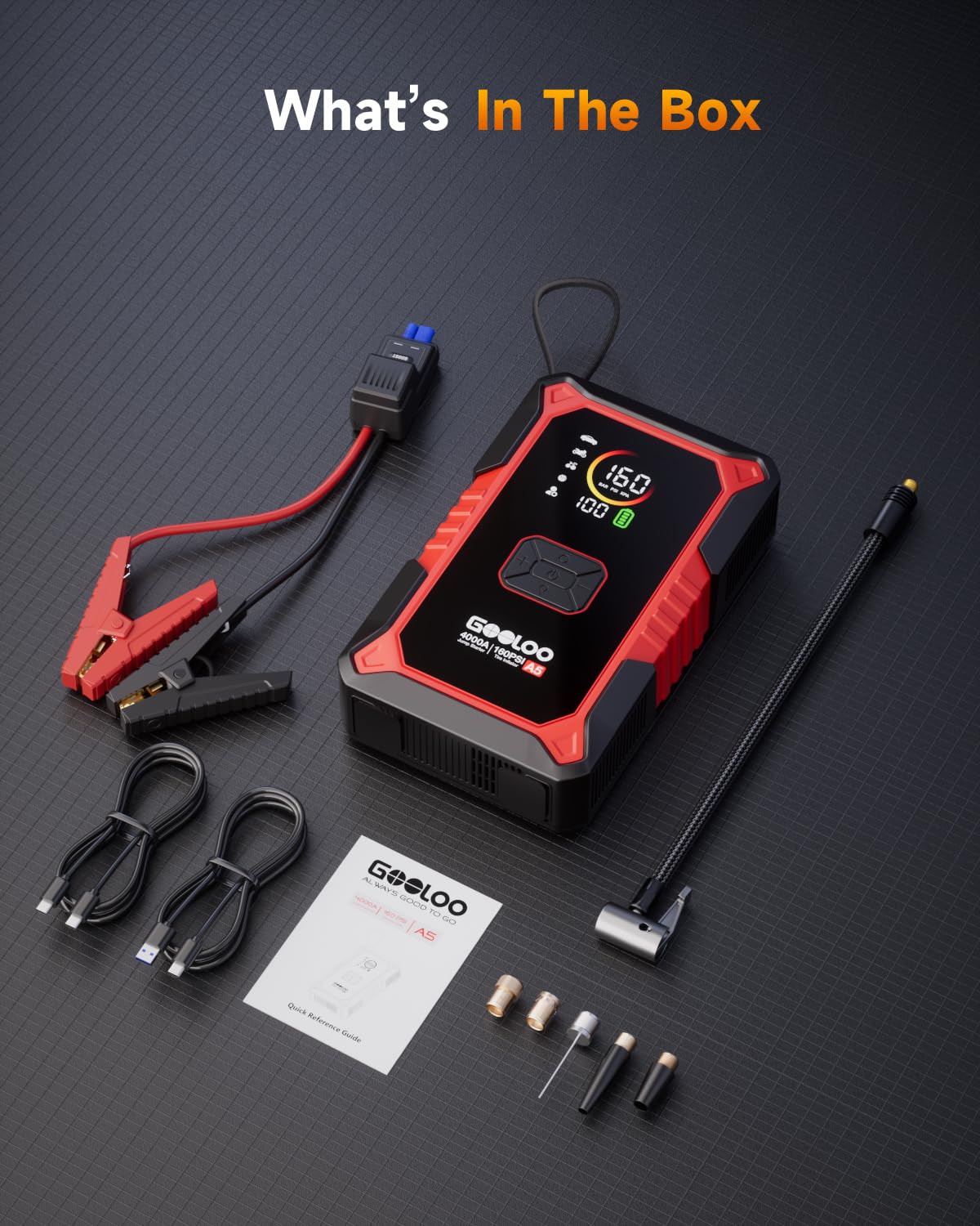 GOOLOO A5 accessories kit with nozzles and cables