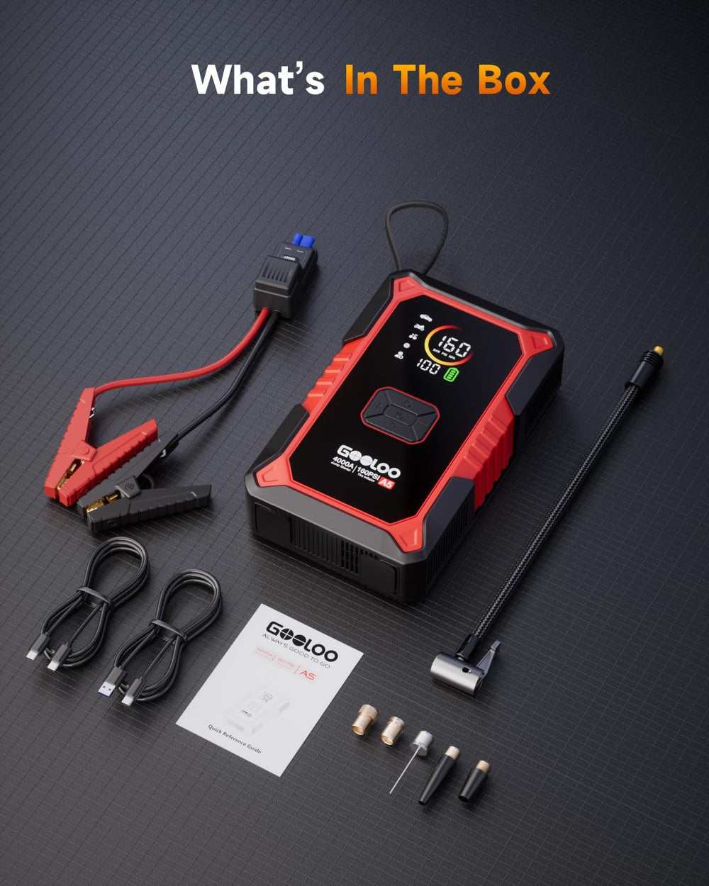GOOLOO A5 accessories kit with nozzles and cables