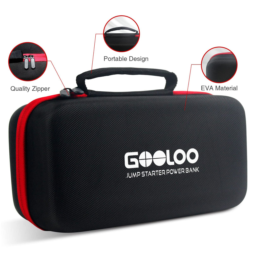 GOOLOO Eva protection case interior mesh pocket for cables and adapters.