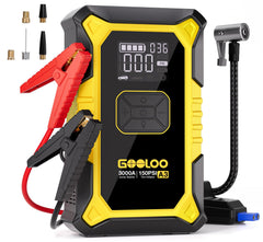 GOOLOO A3 jump starter boost button close-up for fast engine starts