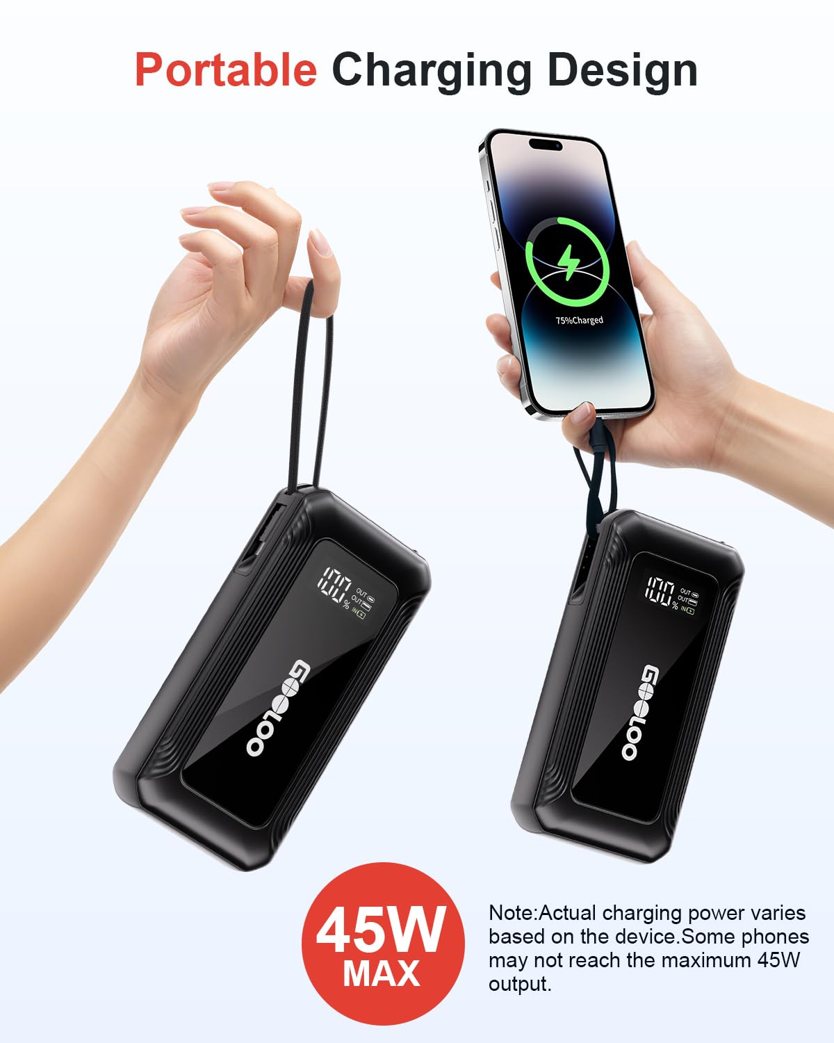 GOOLOO G7 12,000mAh battery powers fast engine starts.