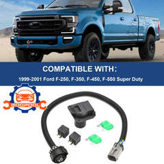 Goopool 55243 7-pin harness on Ford F-350 powering trailer taillights and brakes