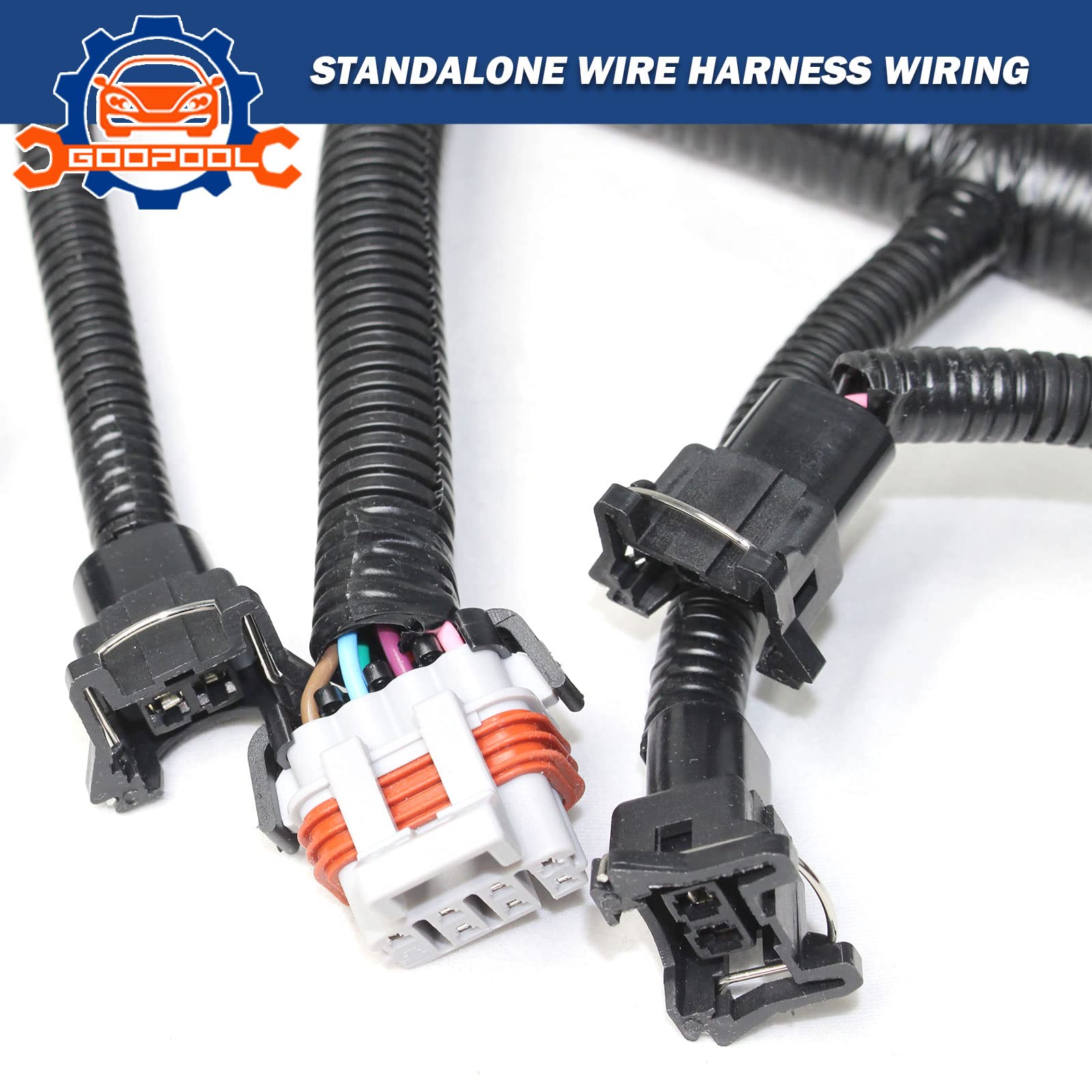Goopool LS1 wiring harness with high-quality grommet for clean mounting.