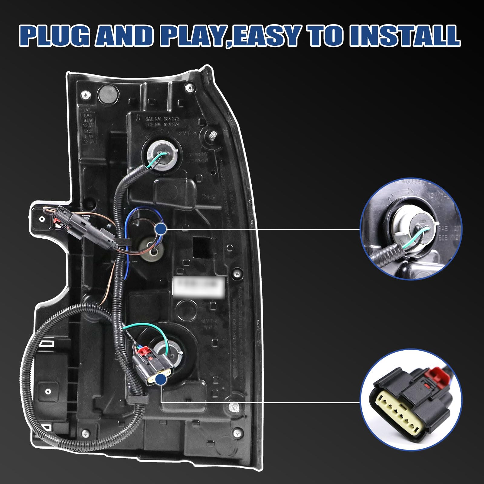 Goopool taillight with wiring harness included for easy setup.