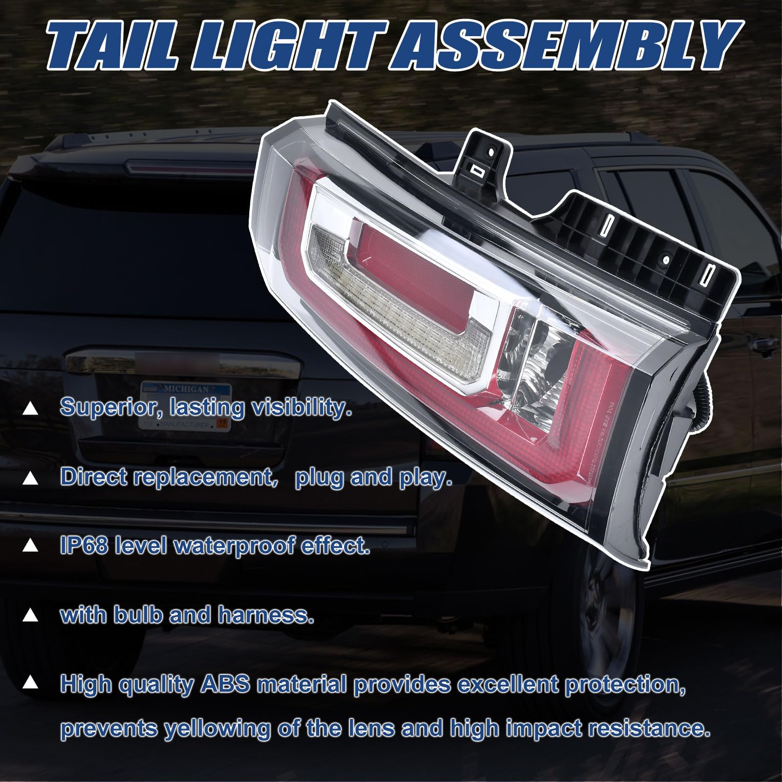 Goopool Yukon tail light assembly with bulb for straightforward installation