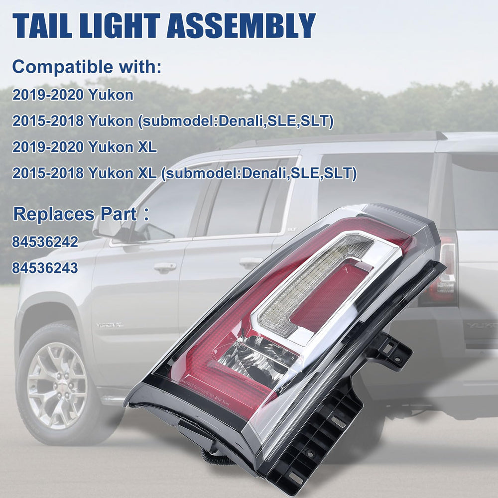 Goopool Yukon XL left driver-side tail light with LED lens for visibility