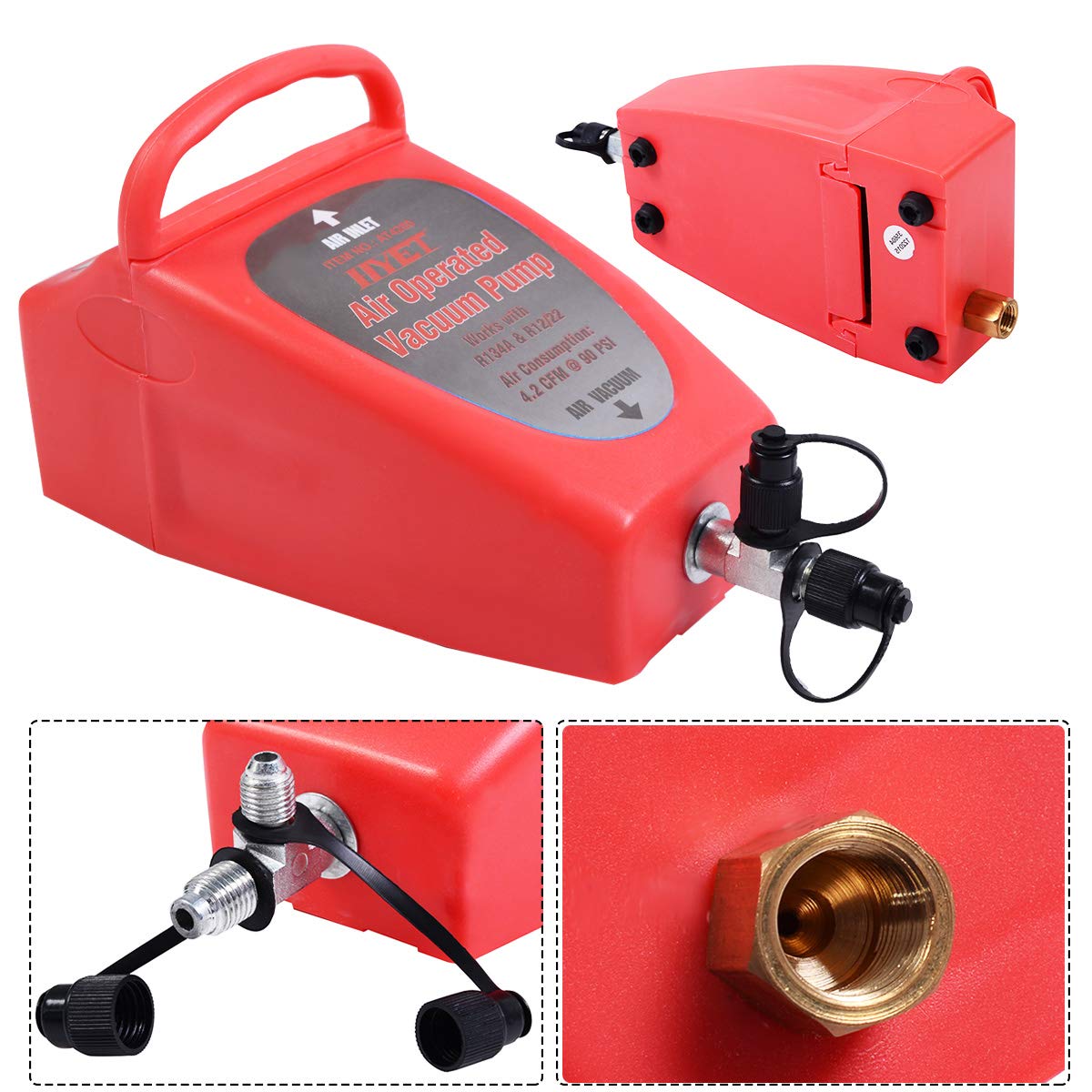 Goplus vacuum pump used in automotive and home A/C setups