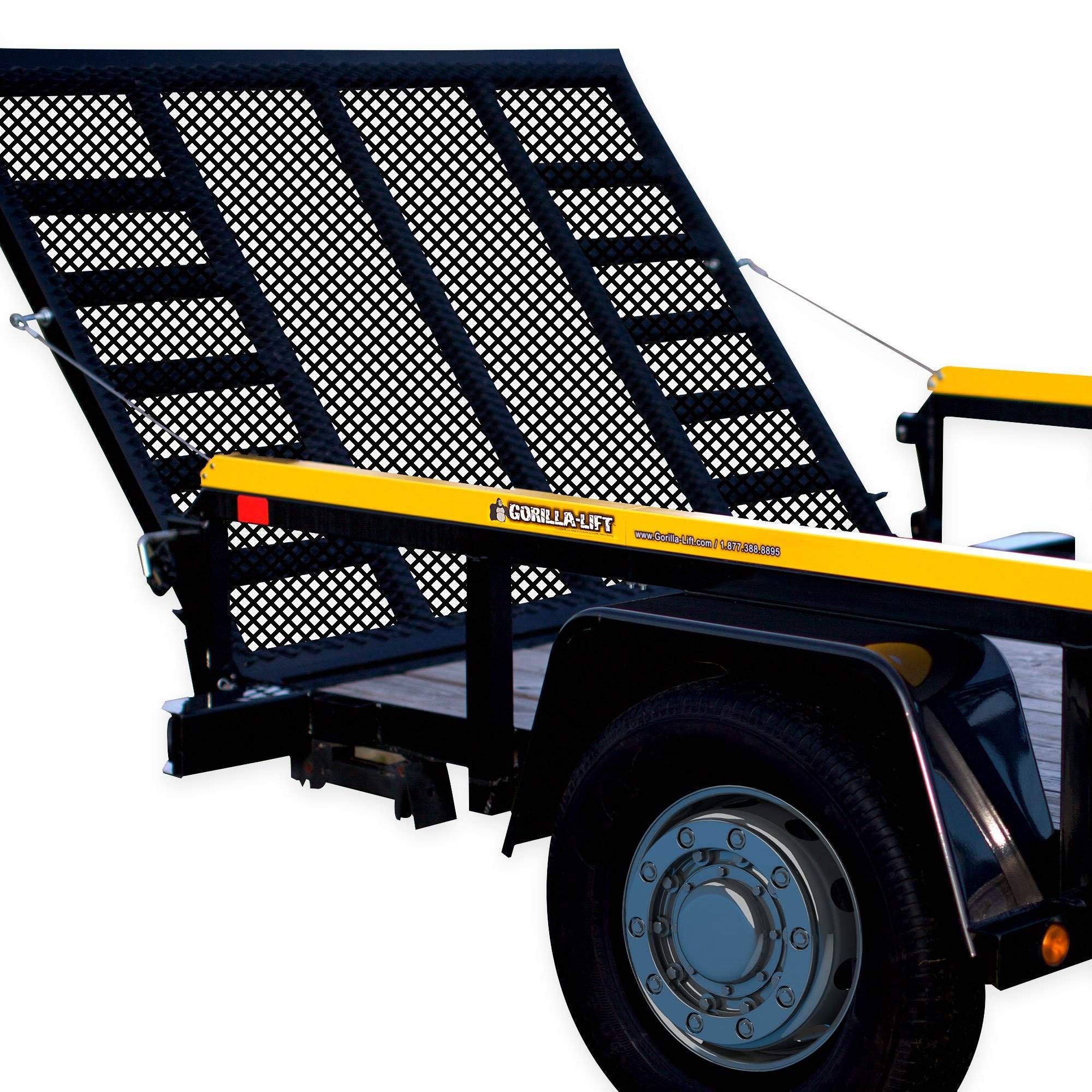 GORILLA-LIFT two-sided tailgate lift assist in action easing heavy loads.