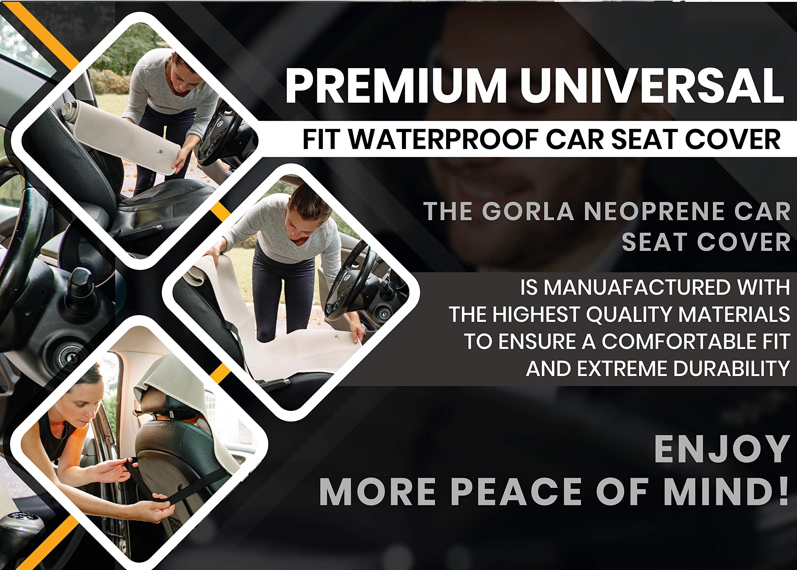 Gorla Gear integrated straps keep the cover secure on seats