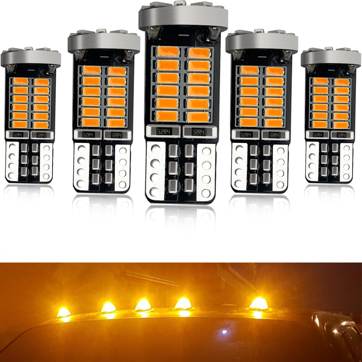 Gorromp LED roof cab marker light amber front for Ford F-150 and Super Duty