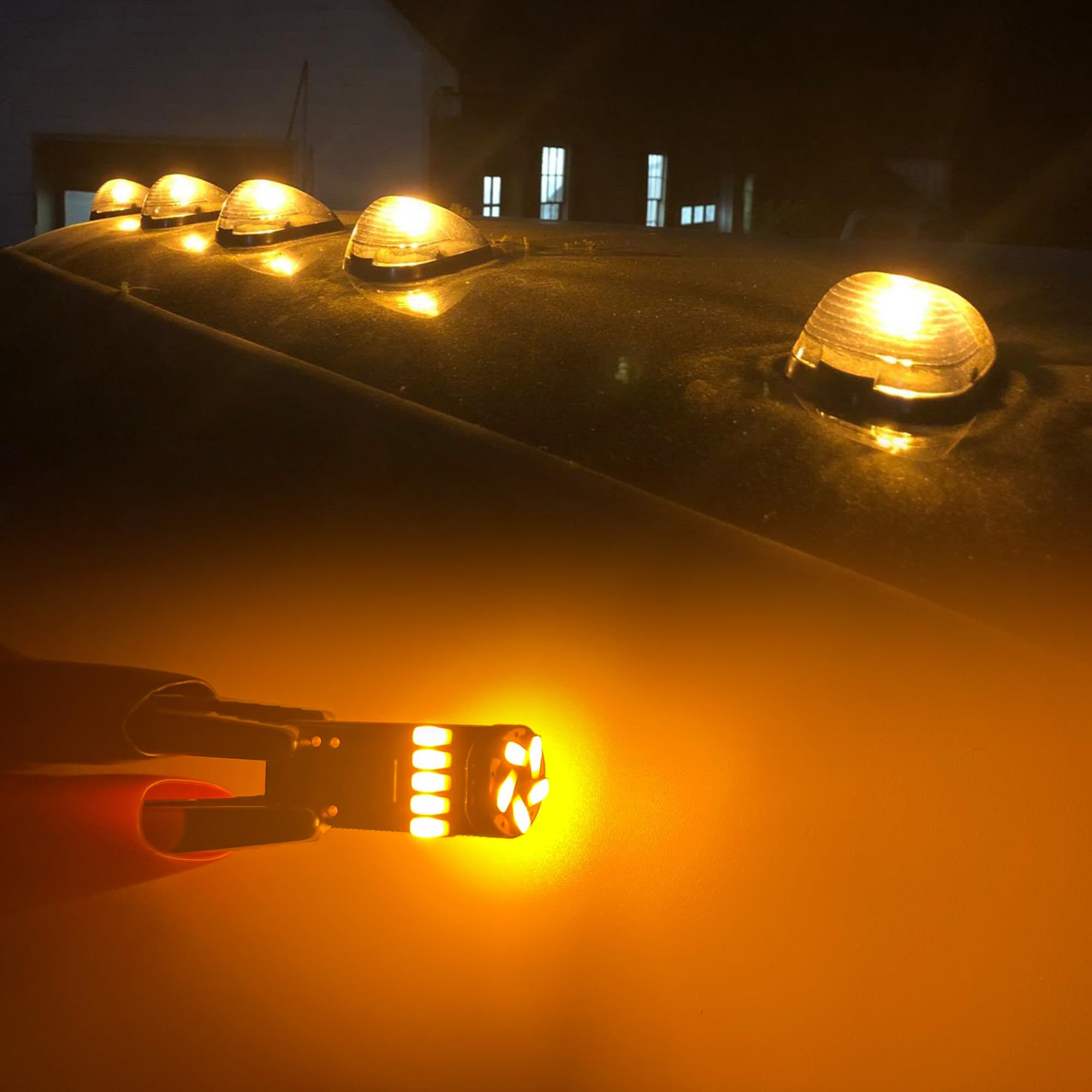 Gorromp 5-pack amber LED cab markers packaged for Ford trucks.