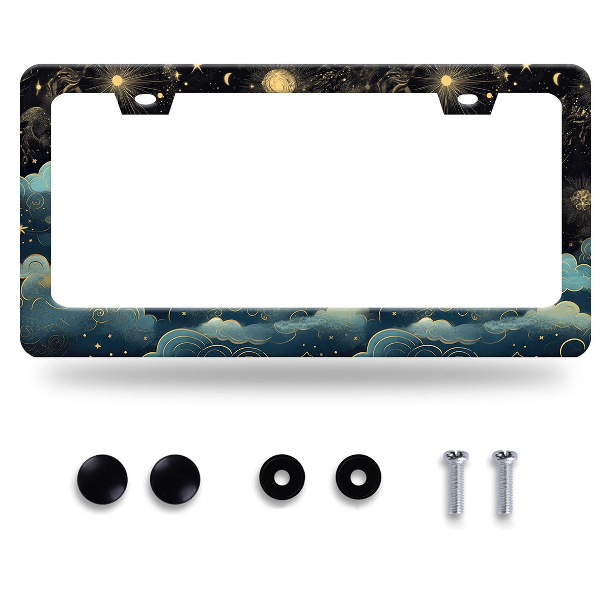 GORSNKYE Beautiful moon pattern license frame enhances your car's look on every drive