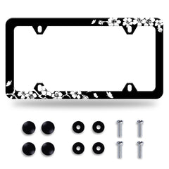 GORSNKYE cherry blossoms license frame front view enhances curb appeal