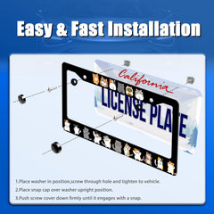 GORSNKYE license frame with colorful pattern brightens your car exterior.