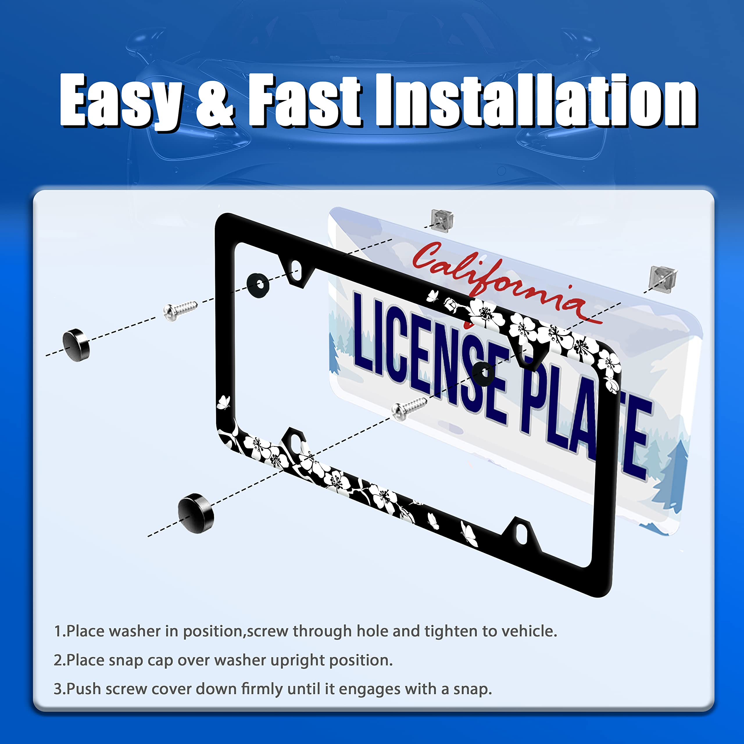 GORSNKYE stainless steel license frame close-up durable finish