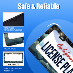 GORSNKYE Stainless steel frame keeps license labels visible and protected