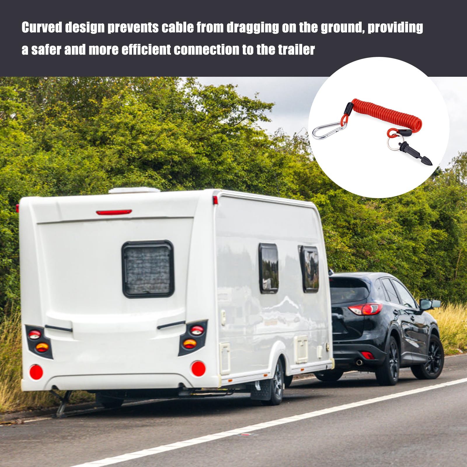 Gosknor breakaway cable extends up to 183 cm for flexible towing reach.