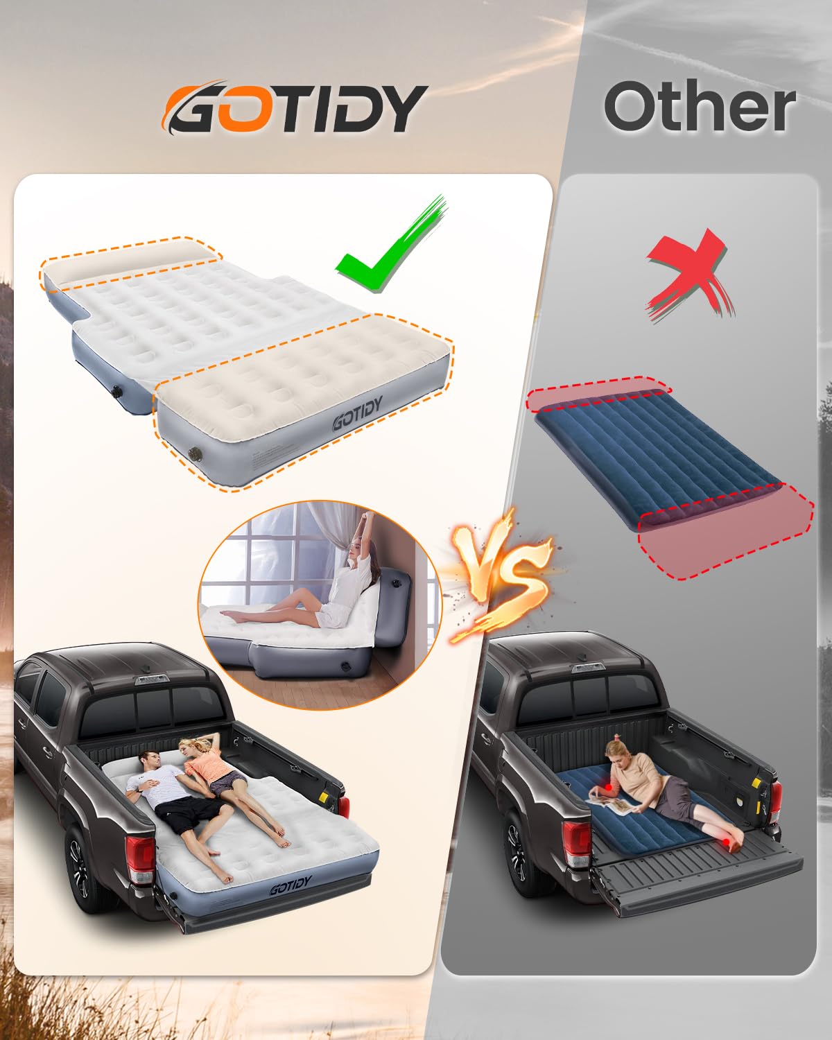 GOTIDY ergonomic sleep surface offers comfort on the road.