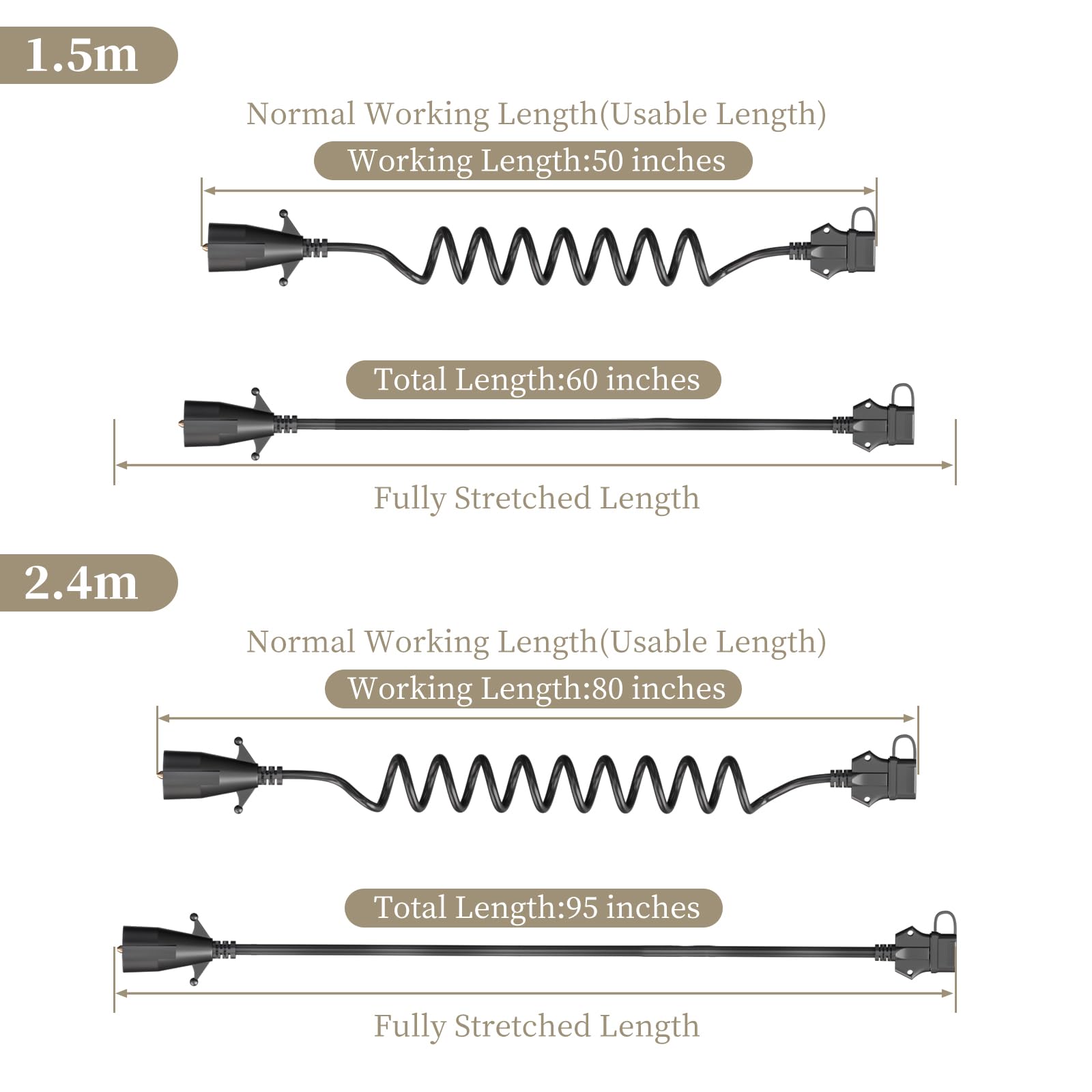 Goupchn coiled wiring harness extended for flexible trailer connections